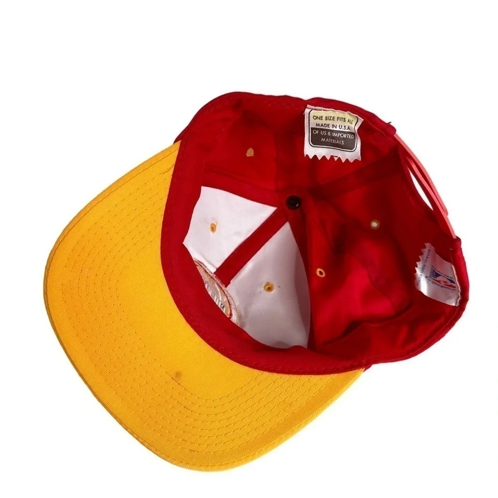 Vintage Houston Rockets Hat Cap Adjustable Snapback Red Yellow